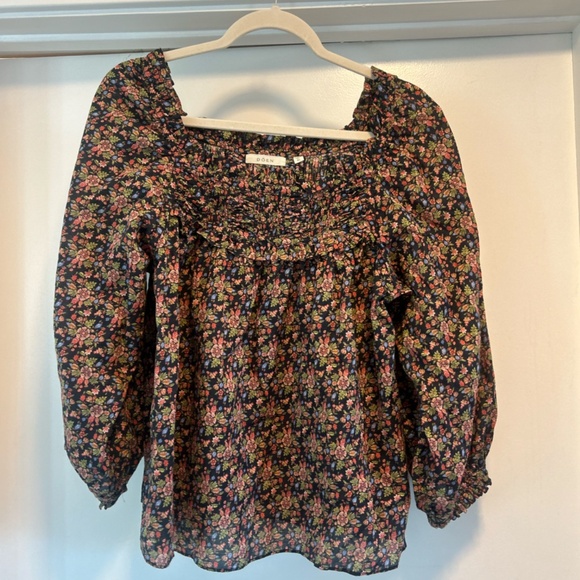 DÔEN Floral Print Square Neckline Blouse - Picture 2 of 5